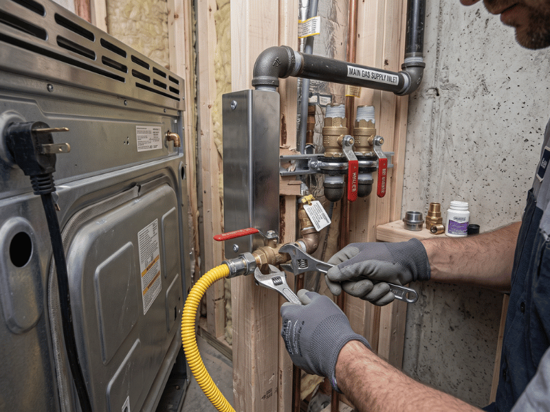 Gas Fitting — manifold and shutoffs