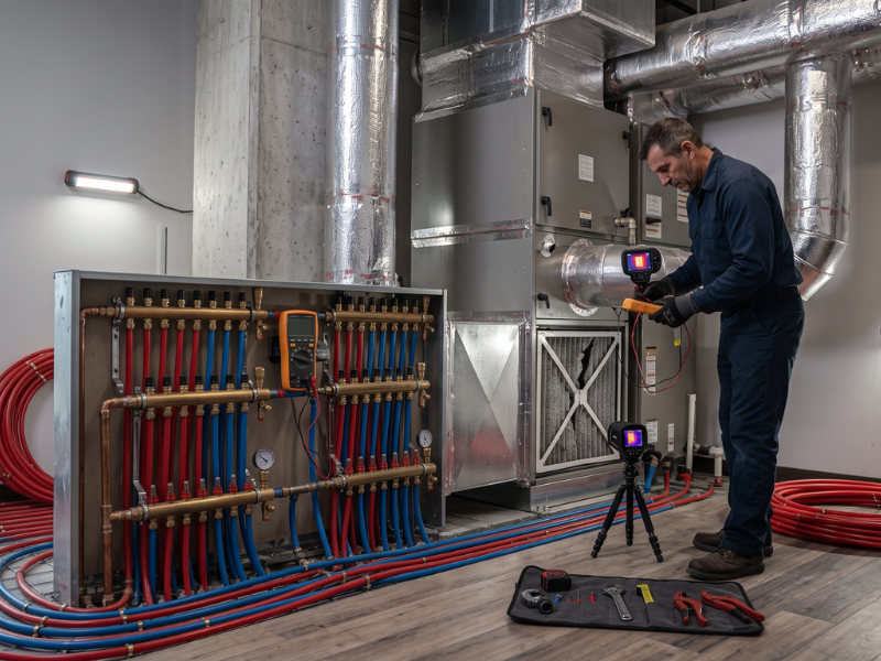 HVAC air handler and duct work