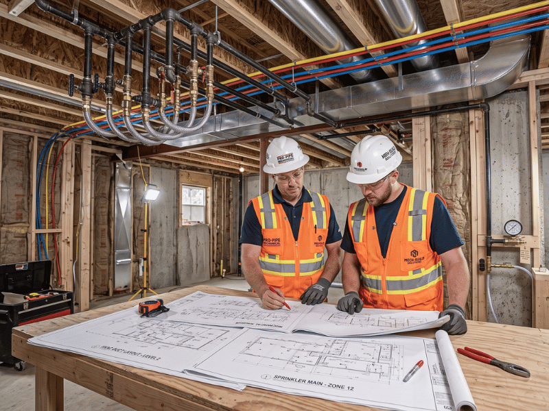 Mechanical Contractor — overhead rough-in