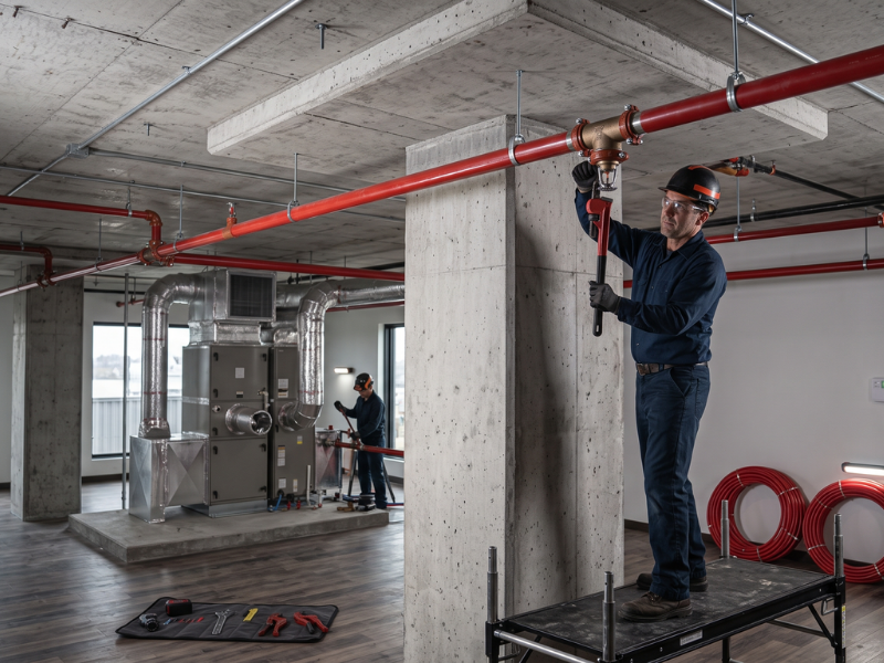 Fire sprinkler piping installation